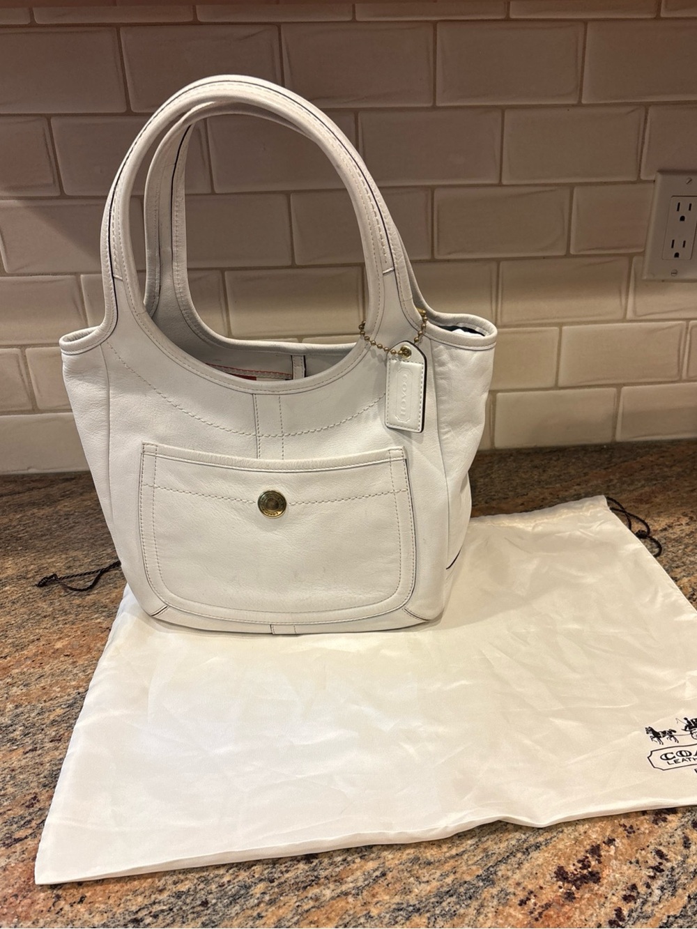 COACH Vintage 65th Anniversary Ergo Glovetanned Leather Shoulder Bag 10743 White